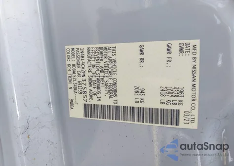 2023 Nissan Altima Sr Fwd из США, поврежденный, VIN 1N4BL4CV2PN375857